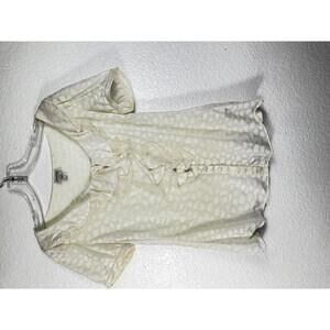 Armani Collezioni Italy Ruffle Front Blouse Women’s 6 Silk Sheer Quiet Luxury